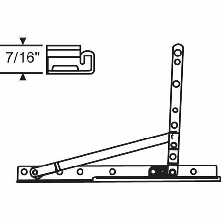 STRYBUC 10in EGRESS HINGE ARM SET 7/16 28R-10-1E